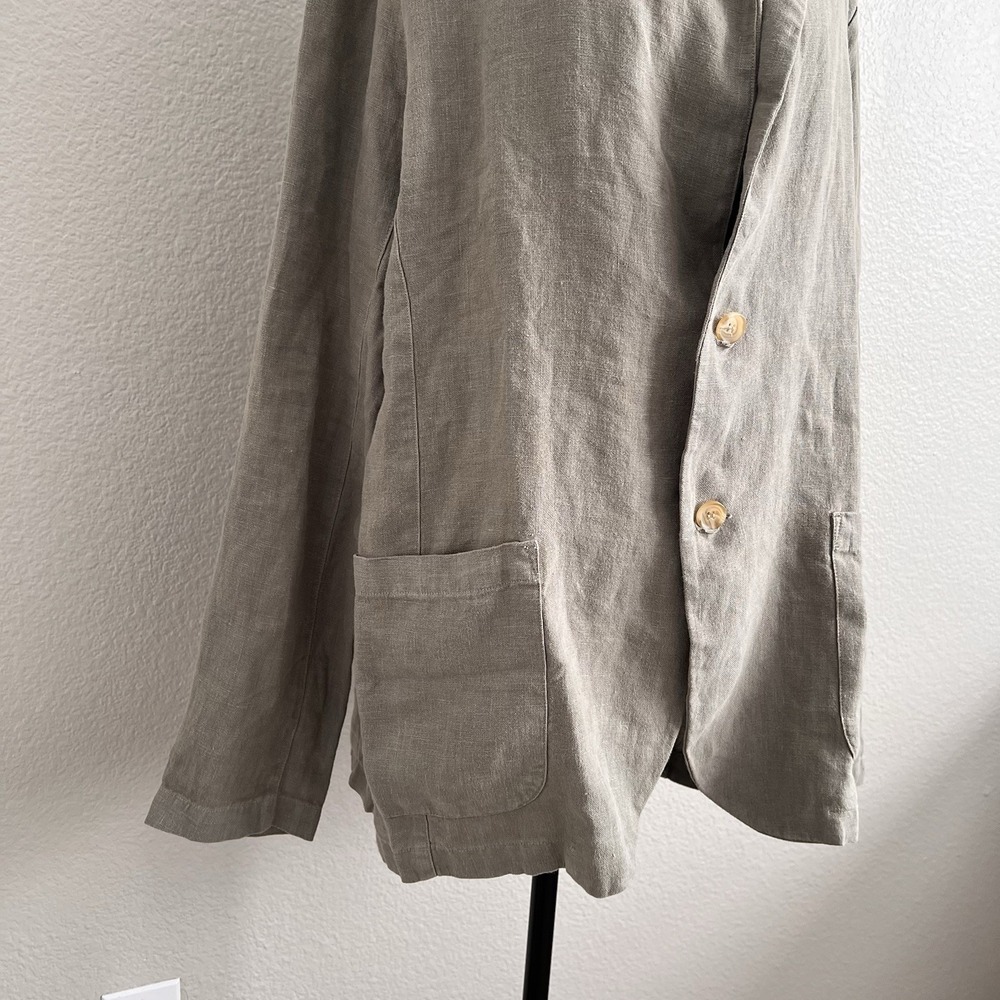 Velvet by Graham & Spencer Women's Large Blazer 100% Linen Light Green NWT - Picture 7 of 13